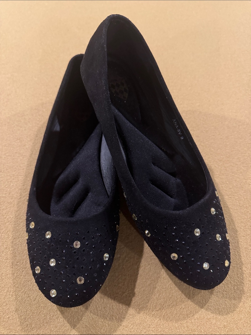 Vince Camuto Black Rhinestone - Ana - Ballet Flats size 8